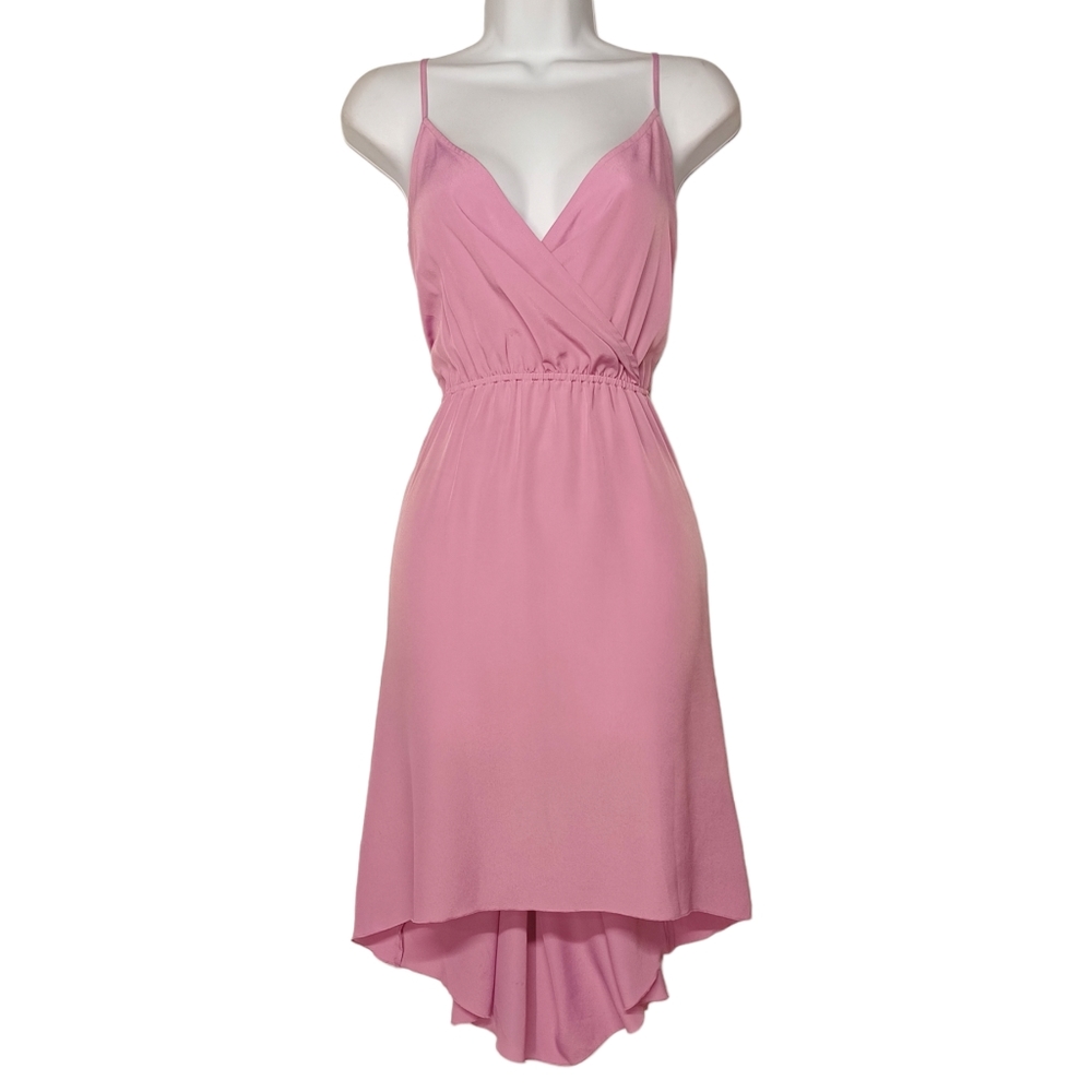 KARDASHIAN KOLLECTION Light Pink/Purple Sleeveless Stretchy V Neck Dress Medium
